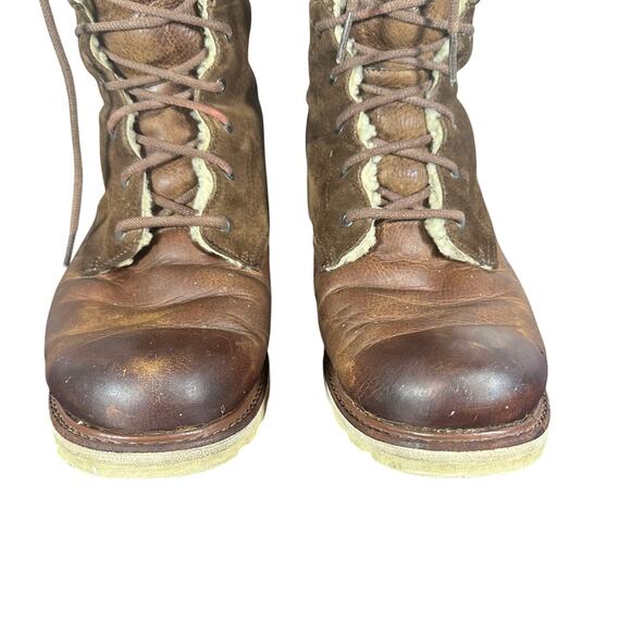 Sorel NL1784-200 Size 9 Brown Suede Leather Lace-Up Shearling Lined Winter Boots - Picture 2 of 9